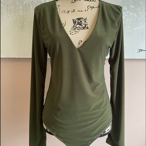 Fashion Nova olive green body suit.